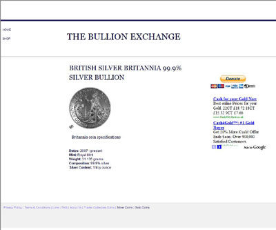 The Bullion Exchange's British Silver Britannia Page